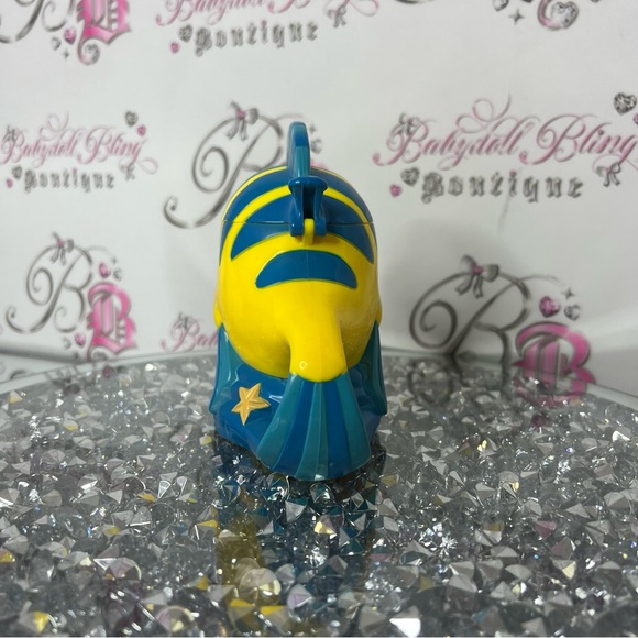 Disney mug cup flip top little mermaid flounder Fish Figurine Yellow Blue Decor - Picture 3 of 9